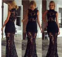 VESTIDO RENDA TULLE PRETO