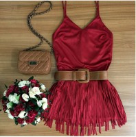 Vestido Franja Red